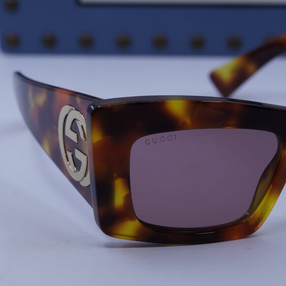 Gucci GG1842S 003 Square Sunglasses - Havana\Lilac - Picture 5 of 11